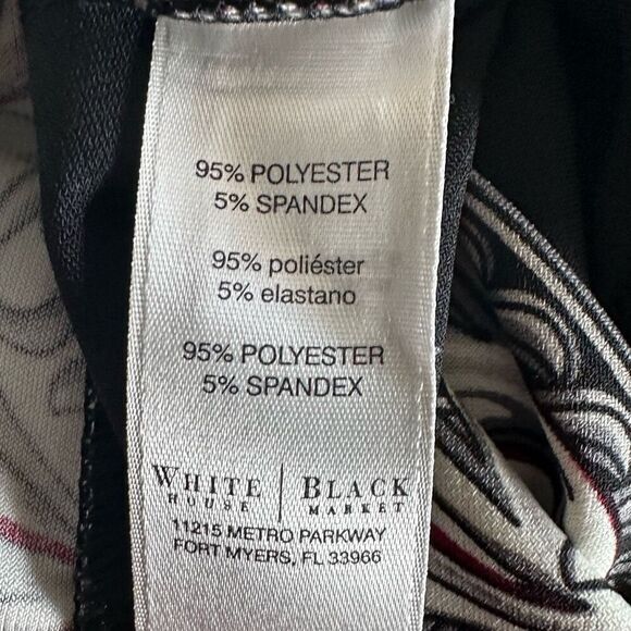 White‎ House Black Market Paisley Baroque Shift Dress Womens M Black Knit Sheath - Picture 5 of 11